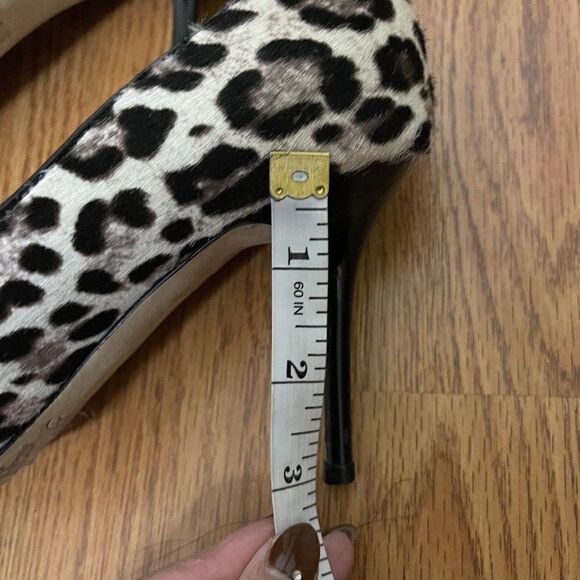 JIMMY CHOO Leopard Fur spotted Patent Point toe Pumps size 37.5 - Picture 9 of 11